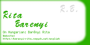 rita barenyi business card