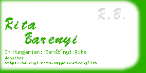 rita barenyi business card